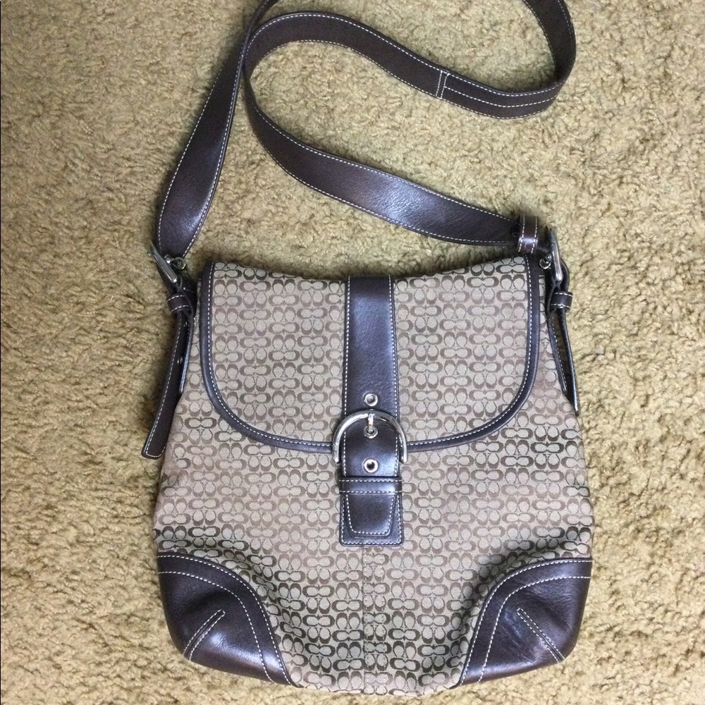 Coach Brown F3K-6376 Convertible Shoulder Bag/Crossbody Purse